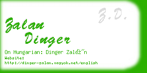 zalan dinger business card